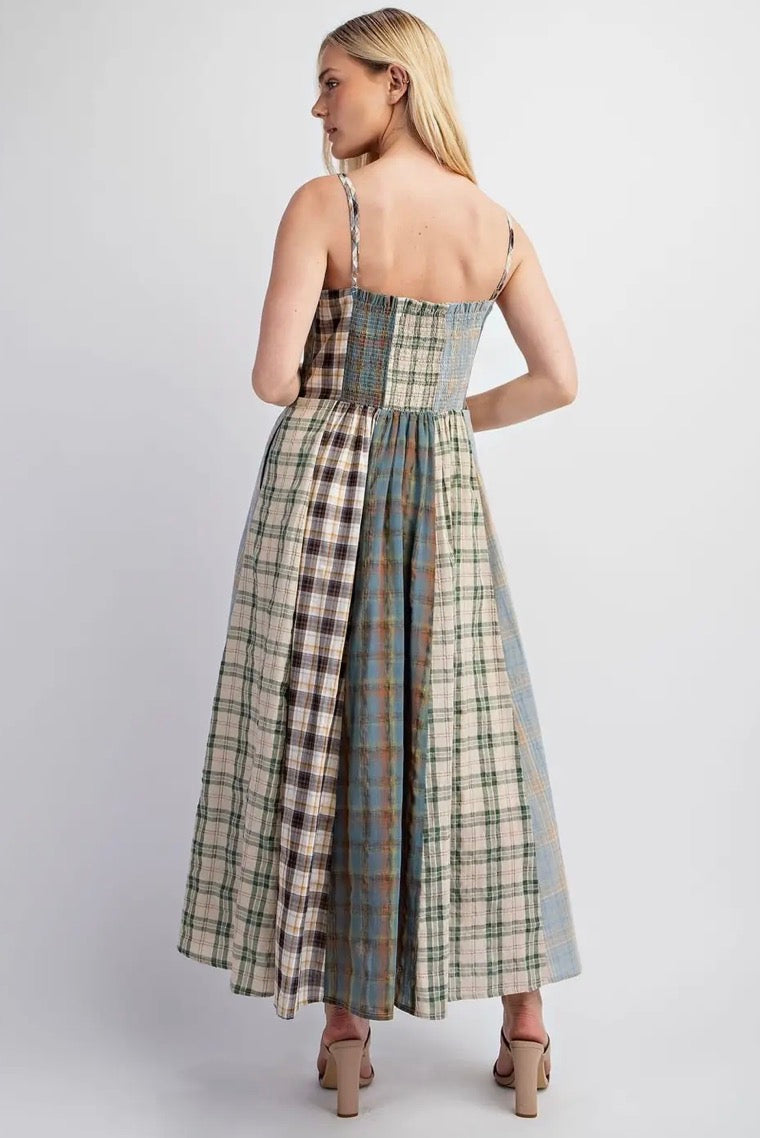Willa Checkered Midi Dress