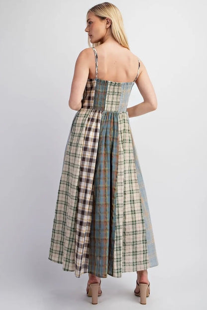 Willa Checkered Midi Dress