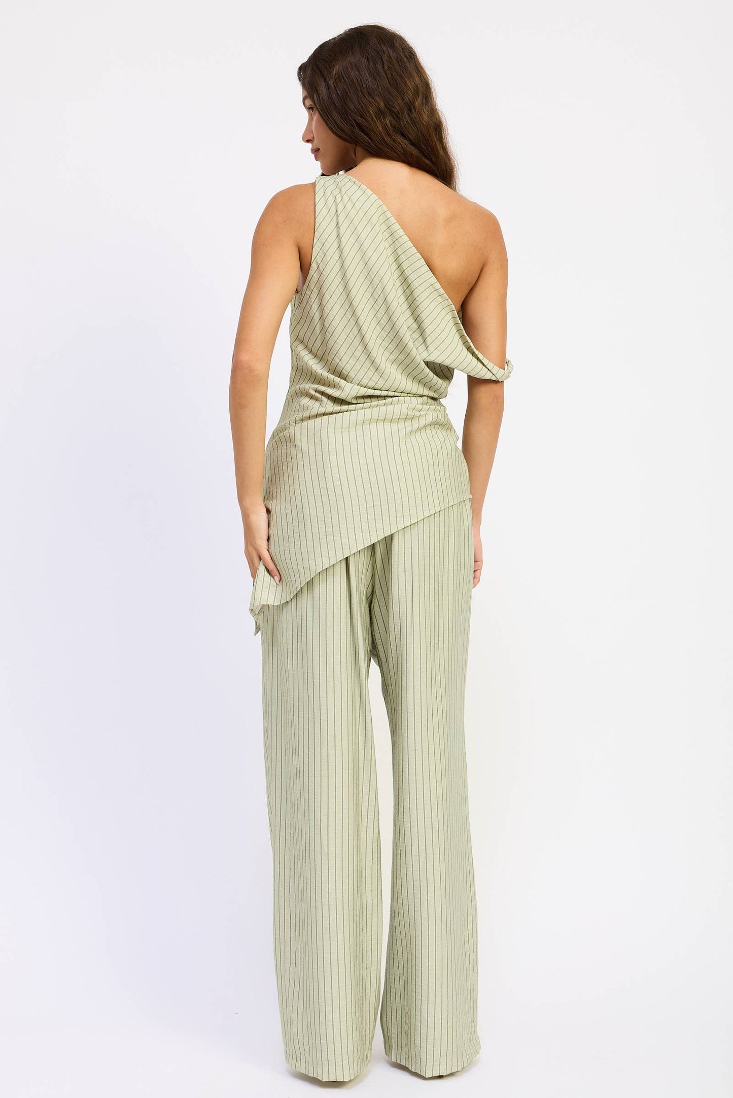 Wide Leg Pinstripe Pants