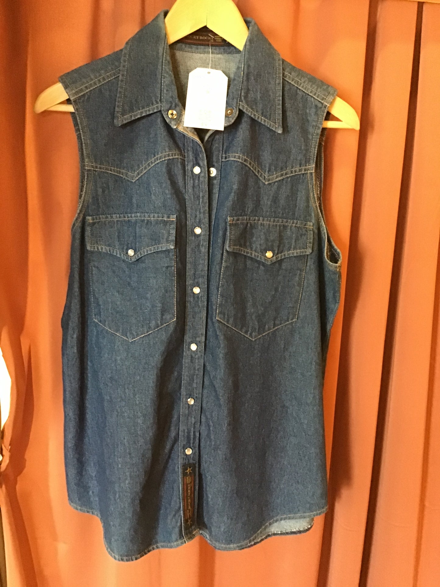 2487 Rocky Rocky Denim Pearl Snap Vest