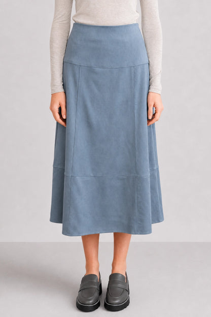 Bonnie suede midi skirt