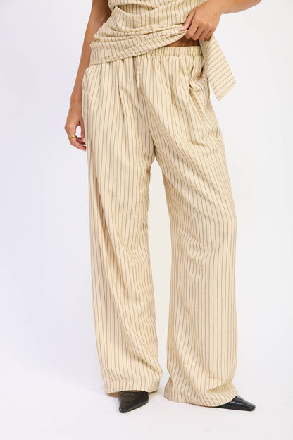 Wide Leg Pinstripe Pants