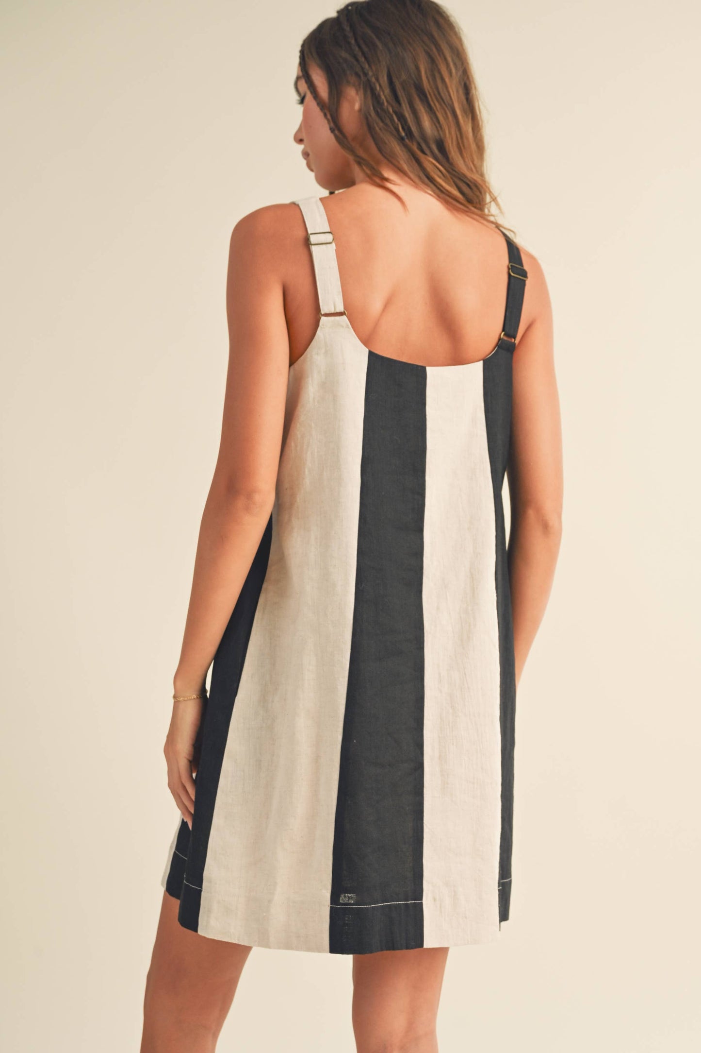Louise striped linen mini dress
