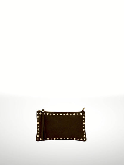 Uniles suede leather handbag