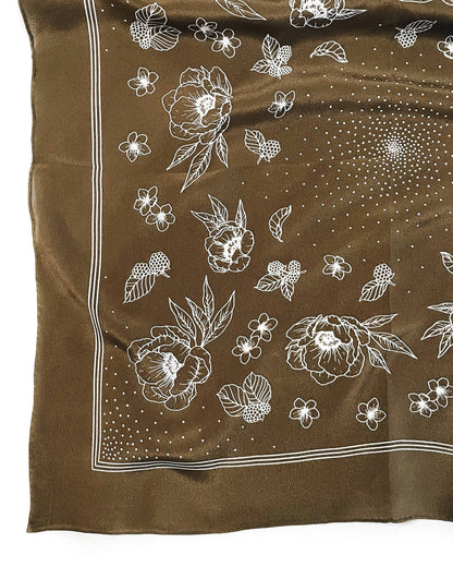 Flora West Olive Silk Scarf