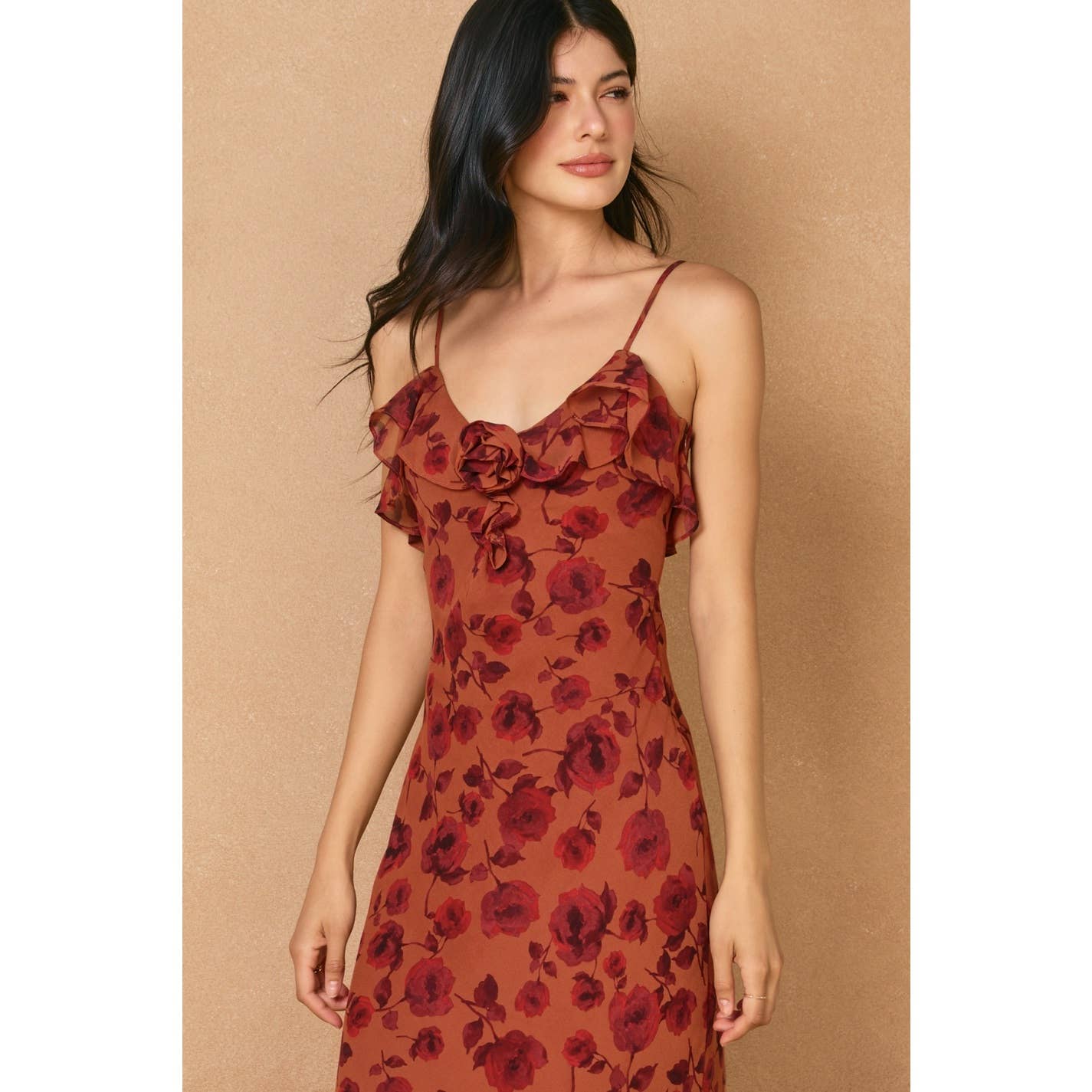 Canyon Still Rosette Detail Maxi Dress