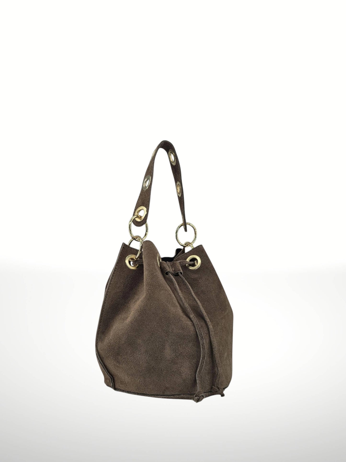 Arlecchino Suede Leather Bucket Bag
