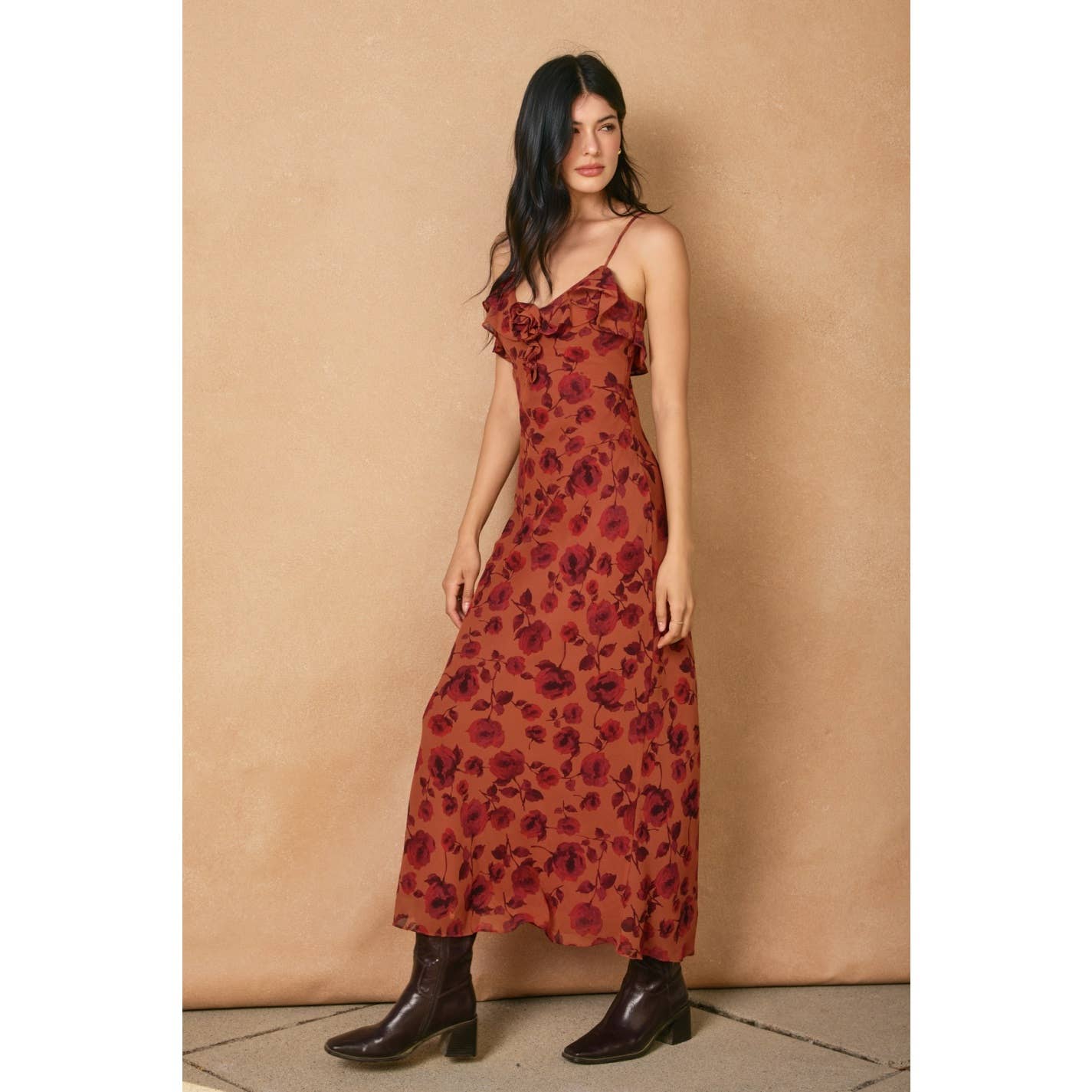 Canyon Still Rosette Detail Maxi Dress