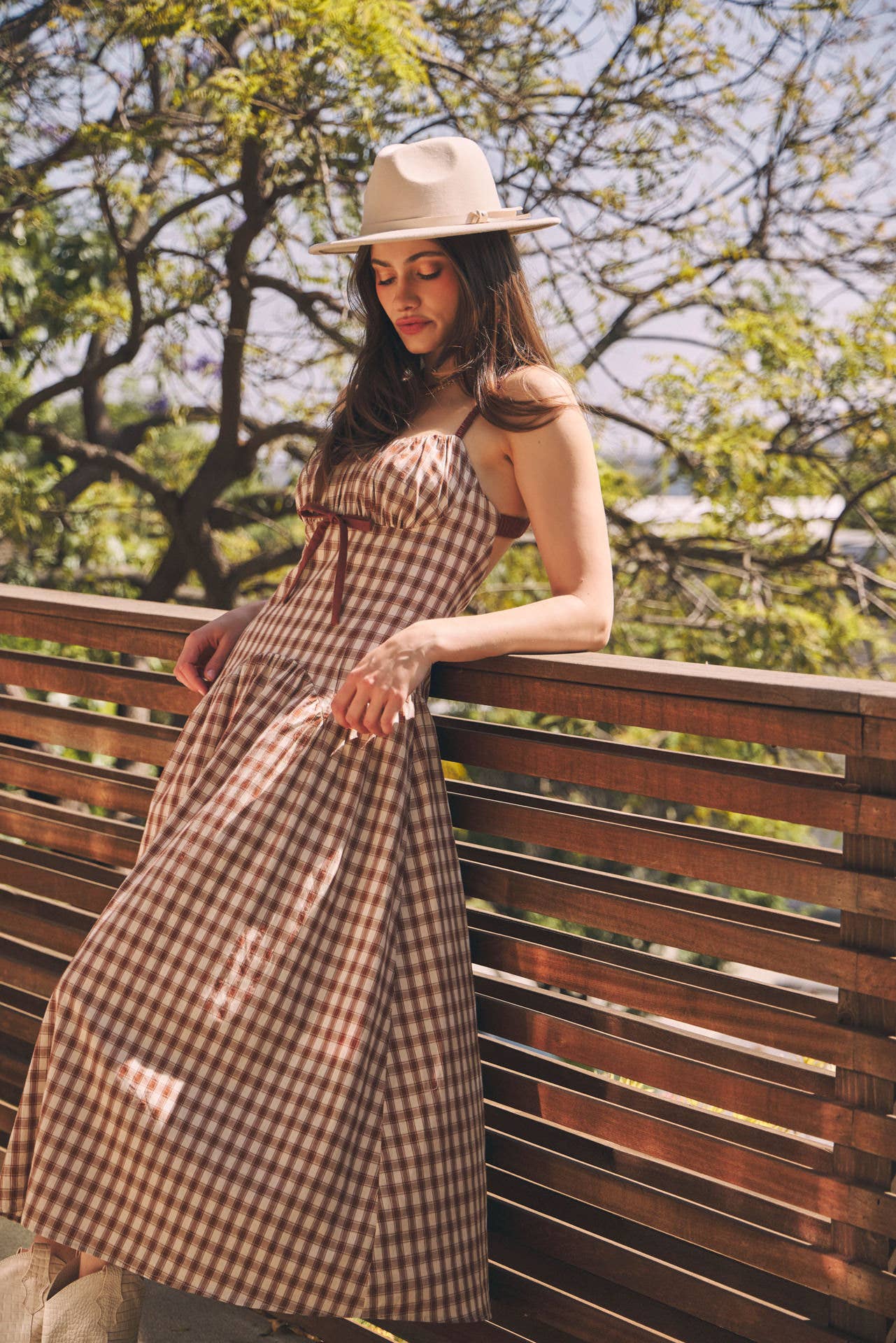 Daphne plaid midi dress