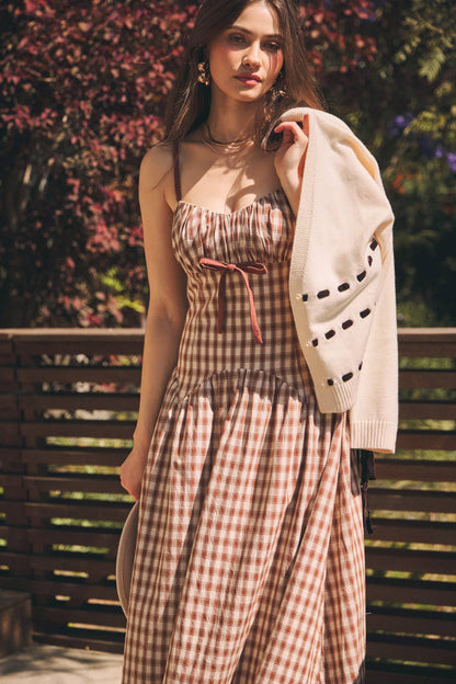 Daphne plaid midi dress