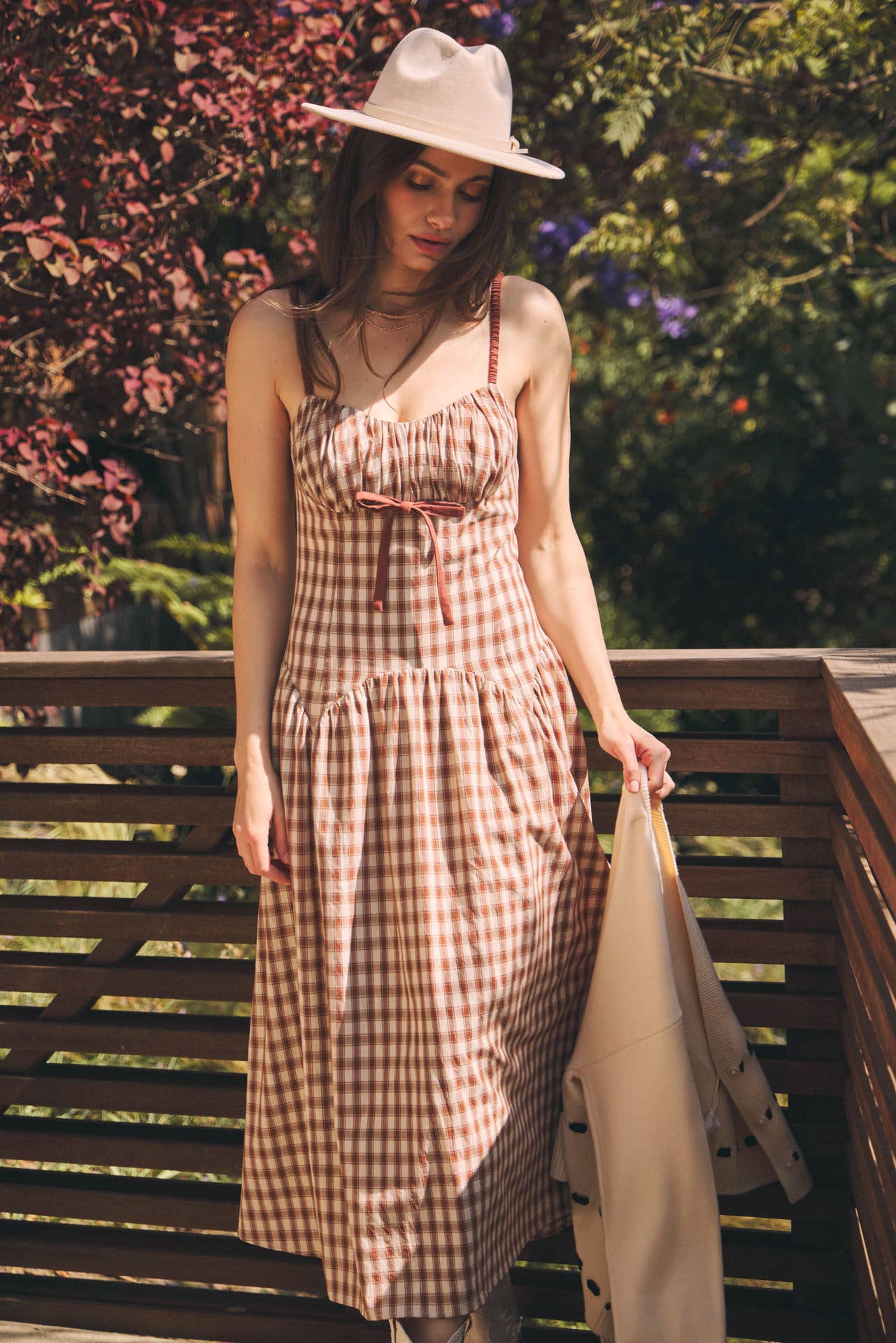 Daphne plaid midi dress