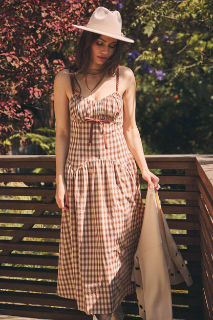 Daphne plaid midi dress