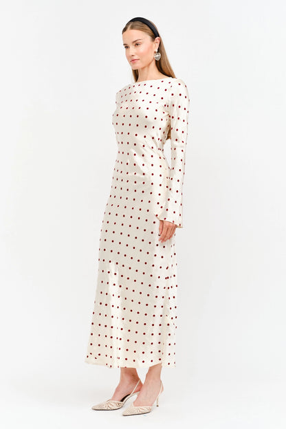 Georgie Cream Dot Dress