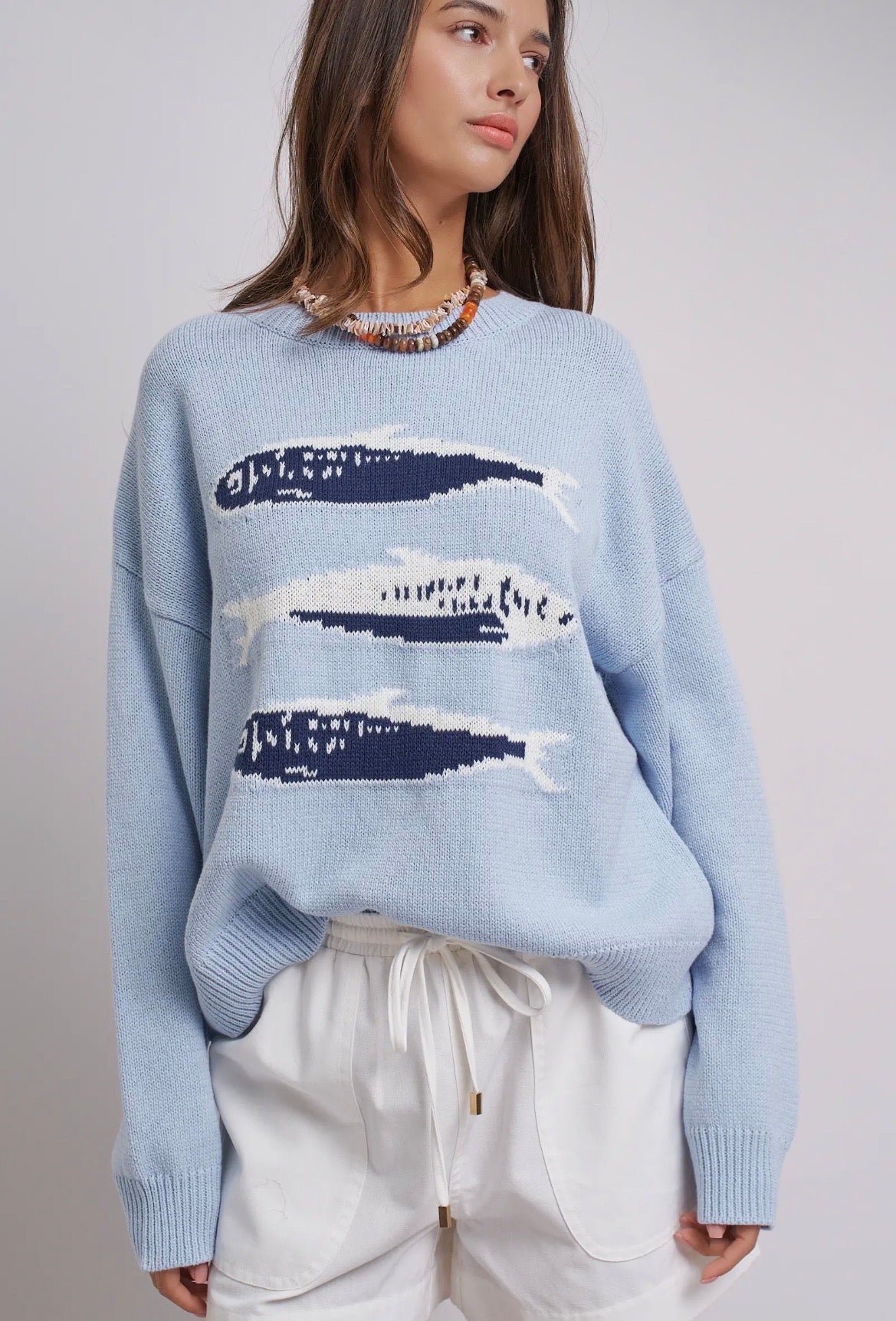 Seaside Sardine Oversized Knit Sweater