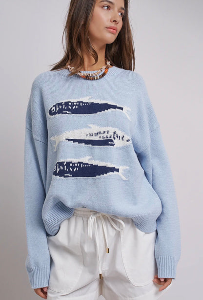 Seaside Sardine Oversized Knit Sweater