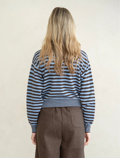 Striped Button Front Cardigan