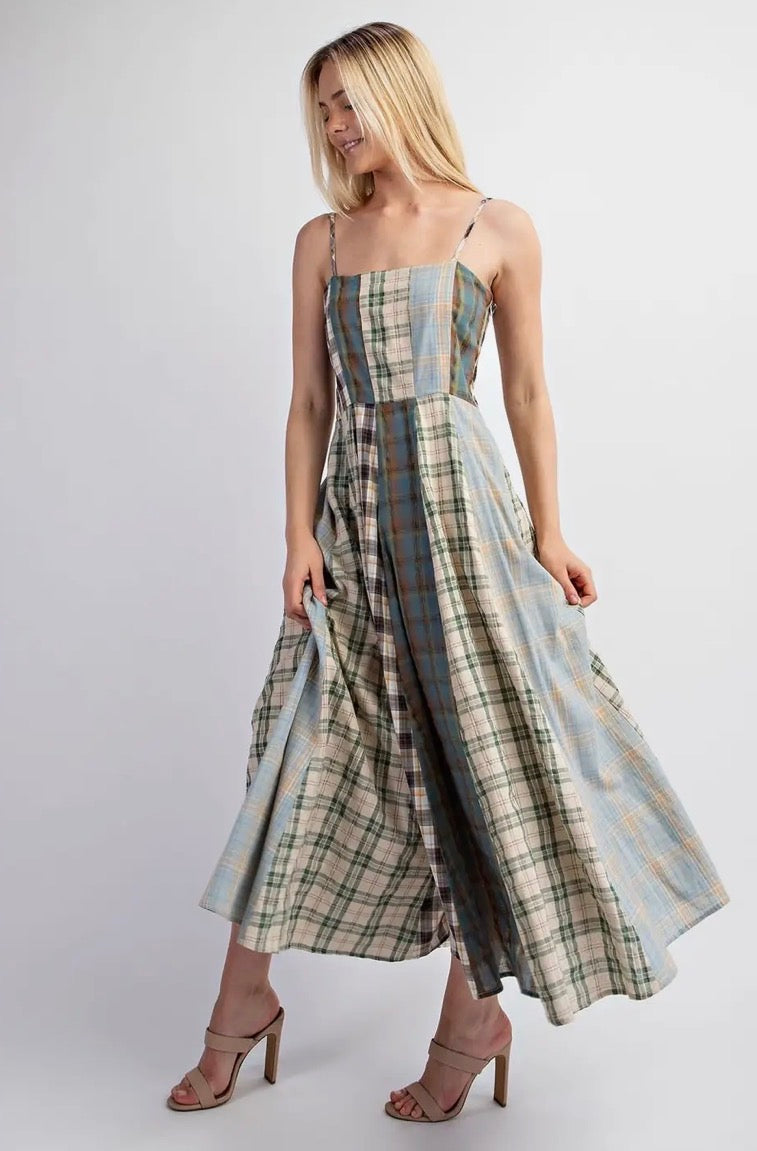 Willa Checkered Midi Dress