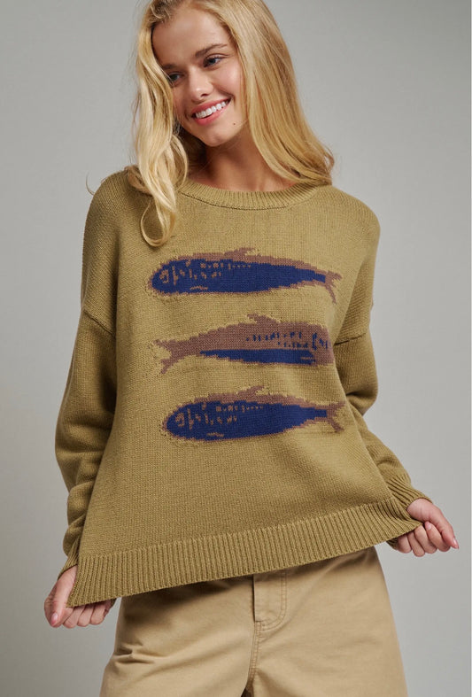 Seaside Sardine Oversized Knit Sweater