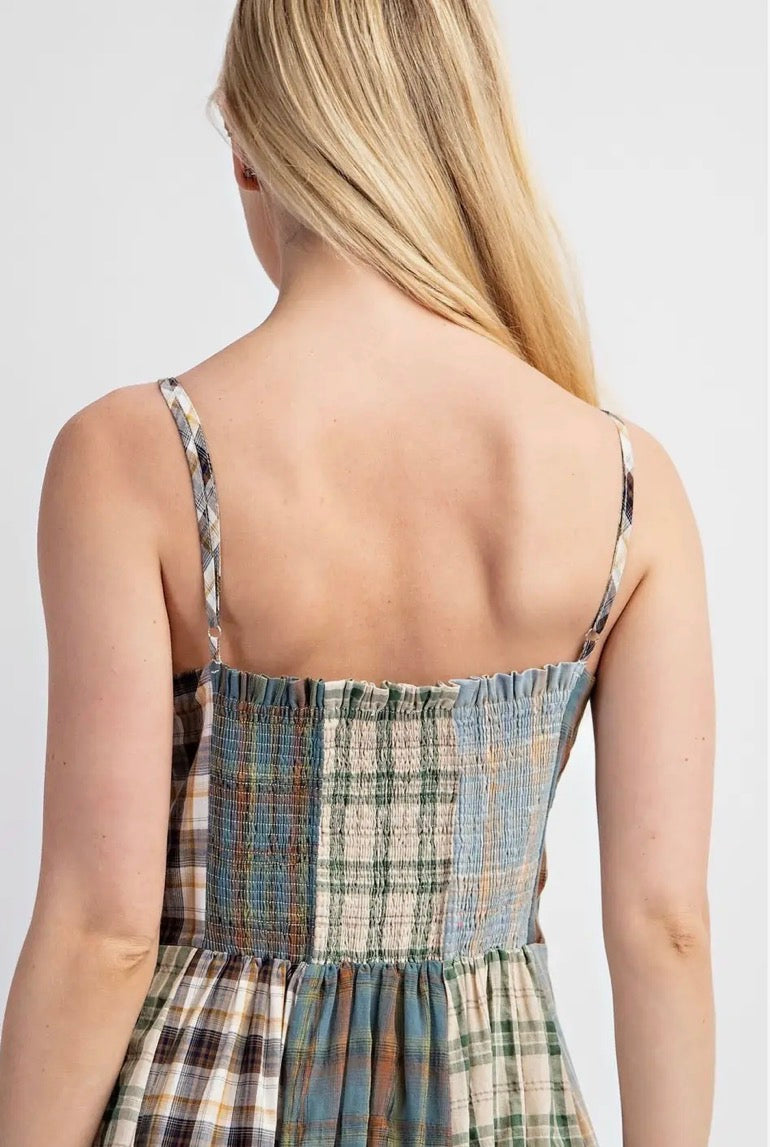 Willa Checkered Midi Dress