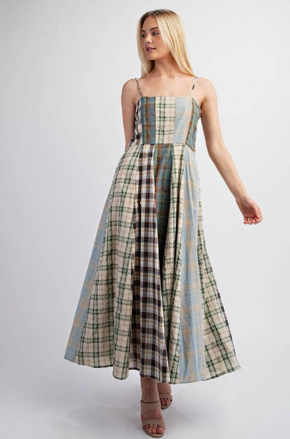 Willa Checkered Midi Dress