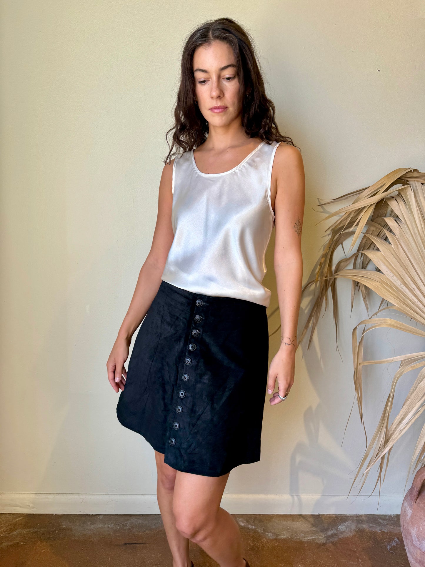 express black suede circle skirt