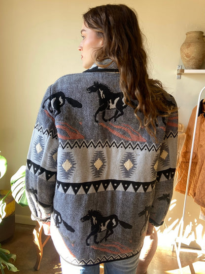 Flashback Horse Southwestern Blanket Jacket