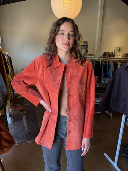 Yvonne Marie Coral Tangerine Suede Jacket