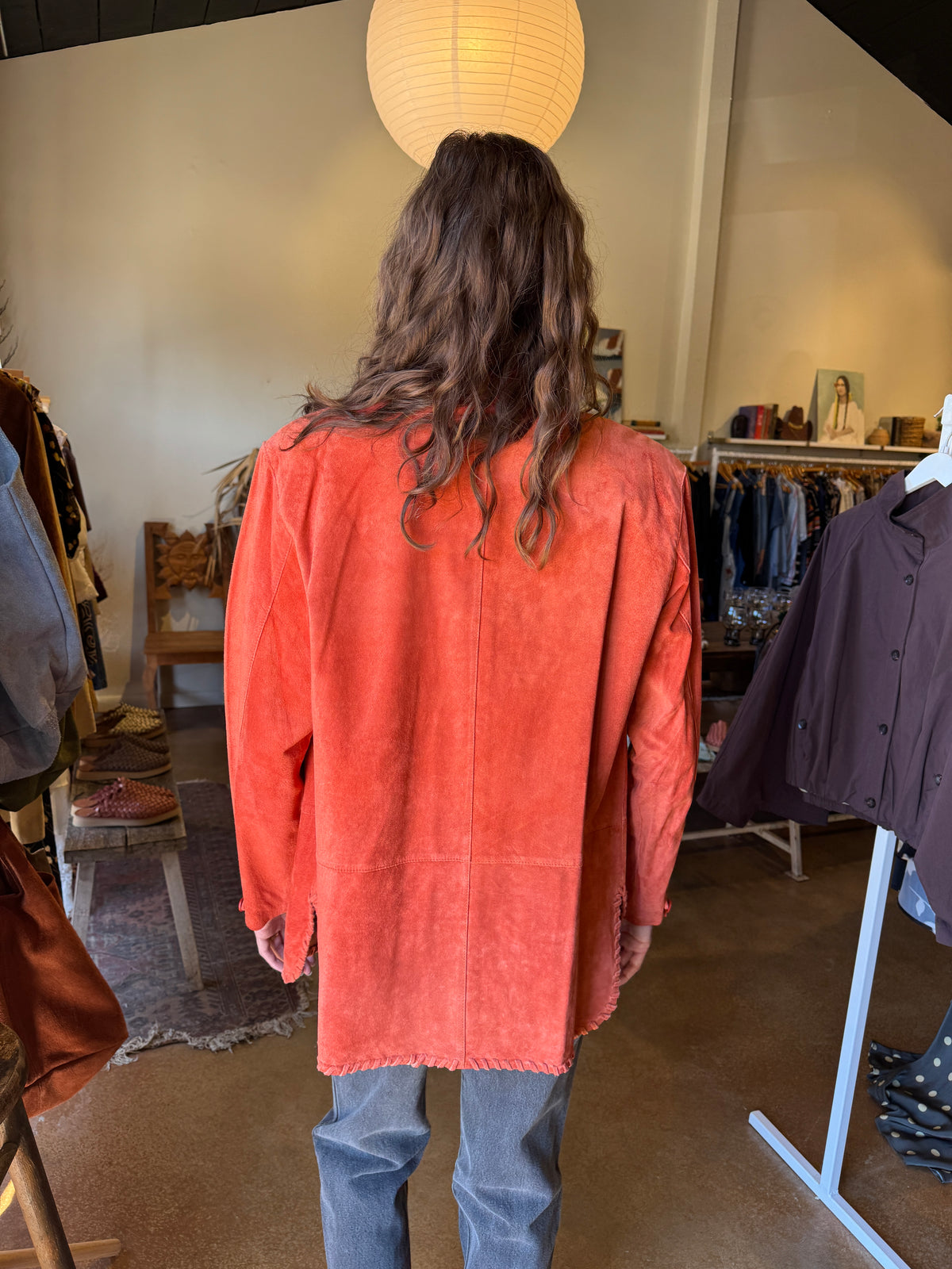 Yvonne Marie Coral Tangerine Suede Jacket