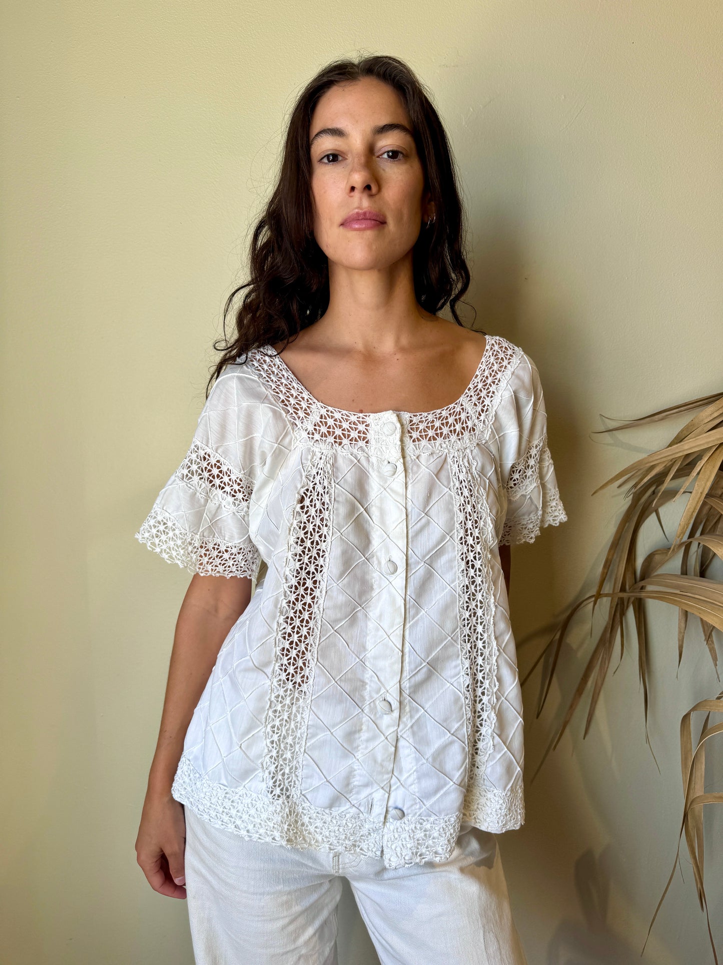 White Mexican Peasant Blouse