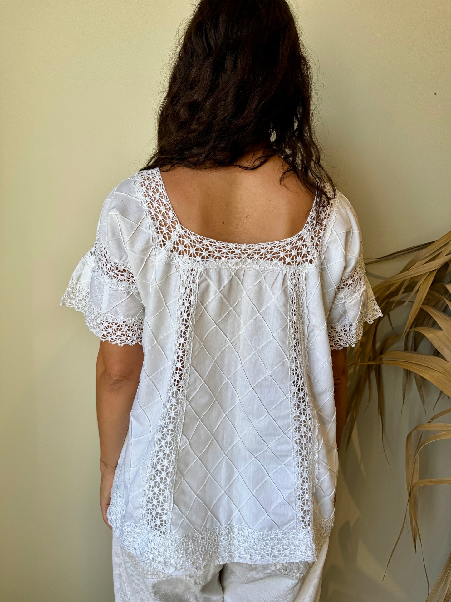 White Mexican Peasant Blouse