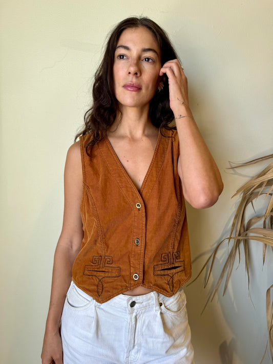 Rust corduroy vest