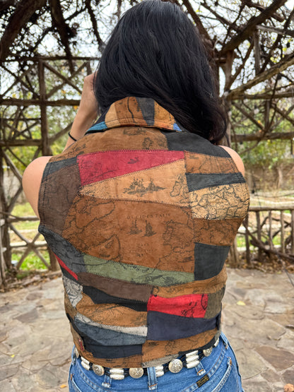 Suede Patchwork Vest