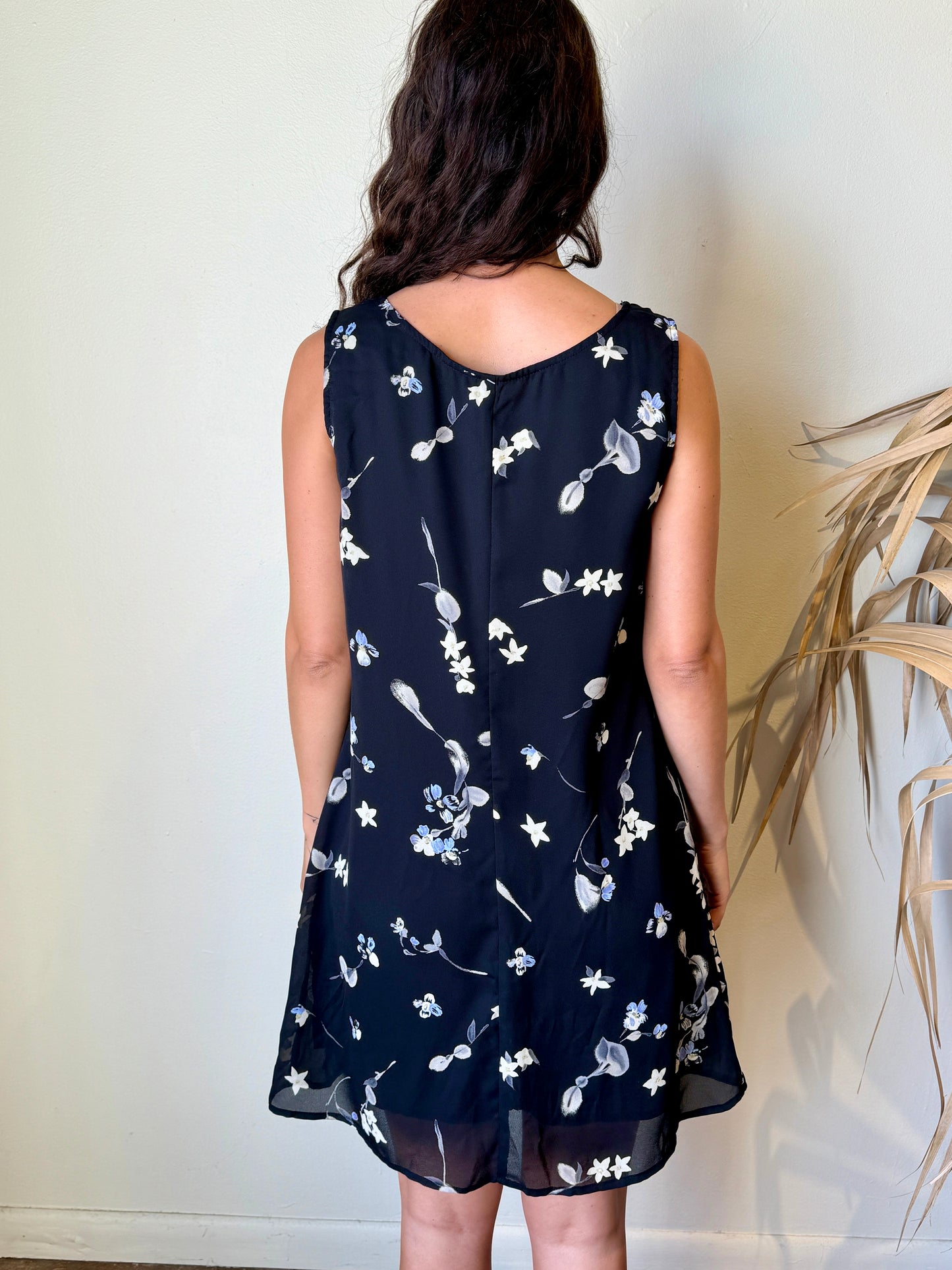 90s Navy Floral Mini Dress