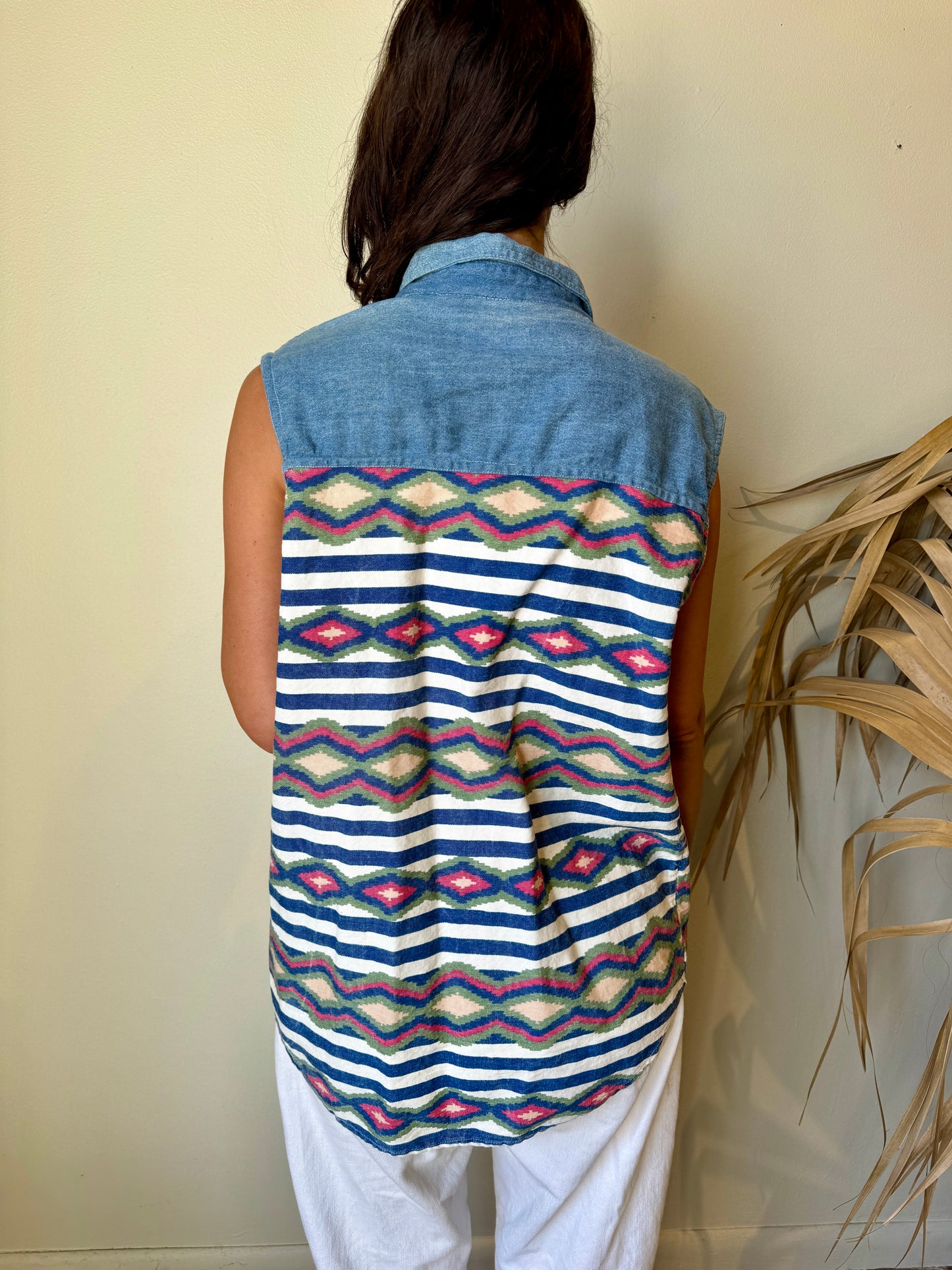 Southwestern Denim Tank