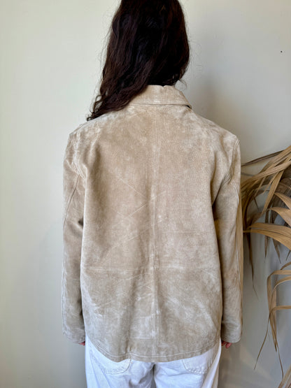 Tan Suede Embroidered Jacket