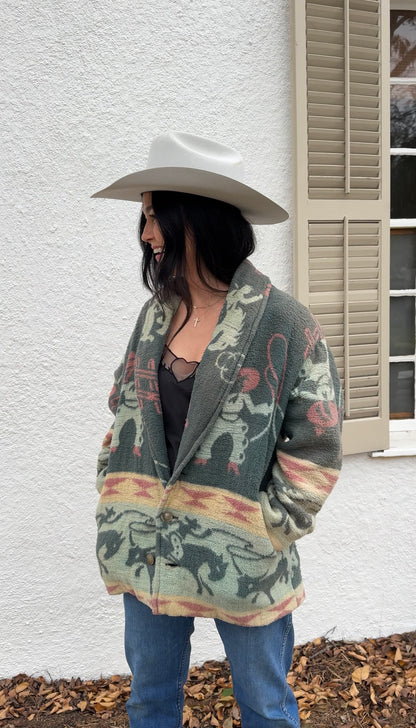Green Cowboy Quilt Coat