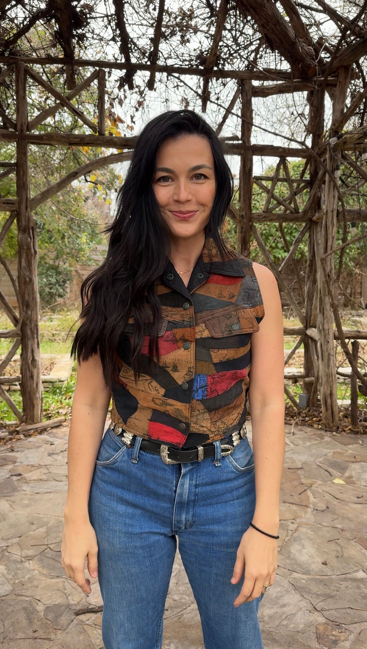 Suede Patchwork Vest