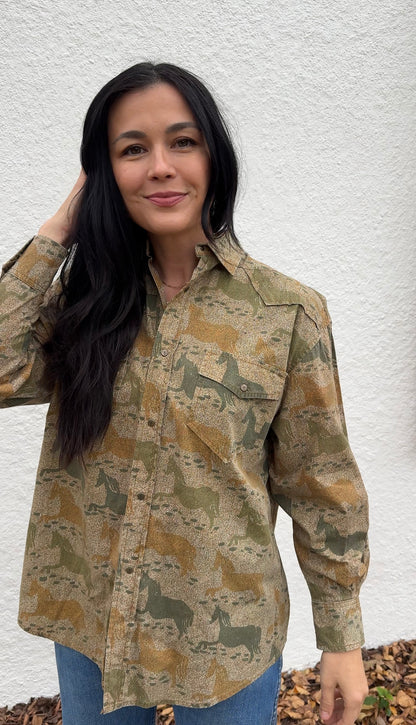Guess Camo Horse Shirt