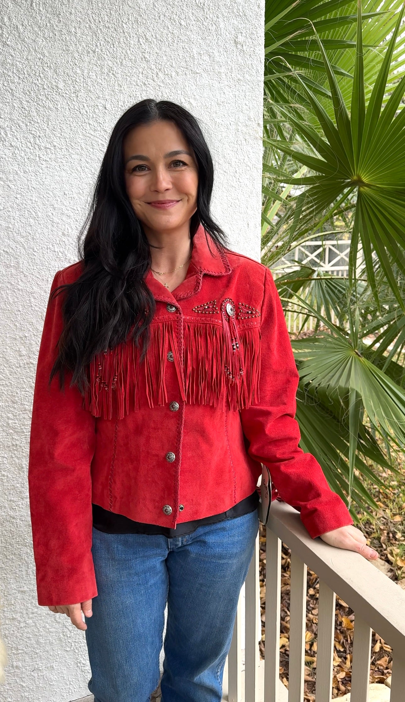 Scully Red Fringe Beaded Jacket