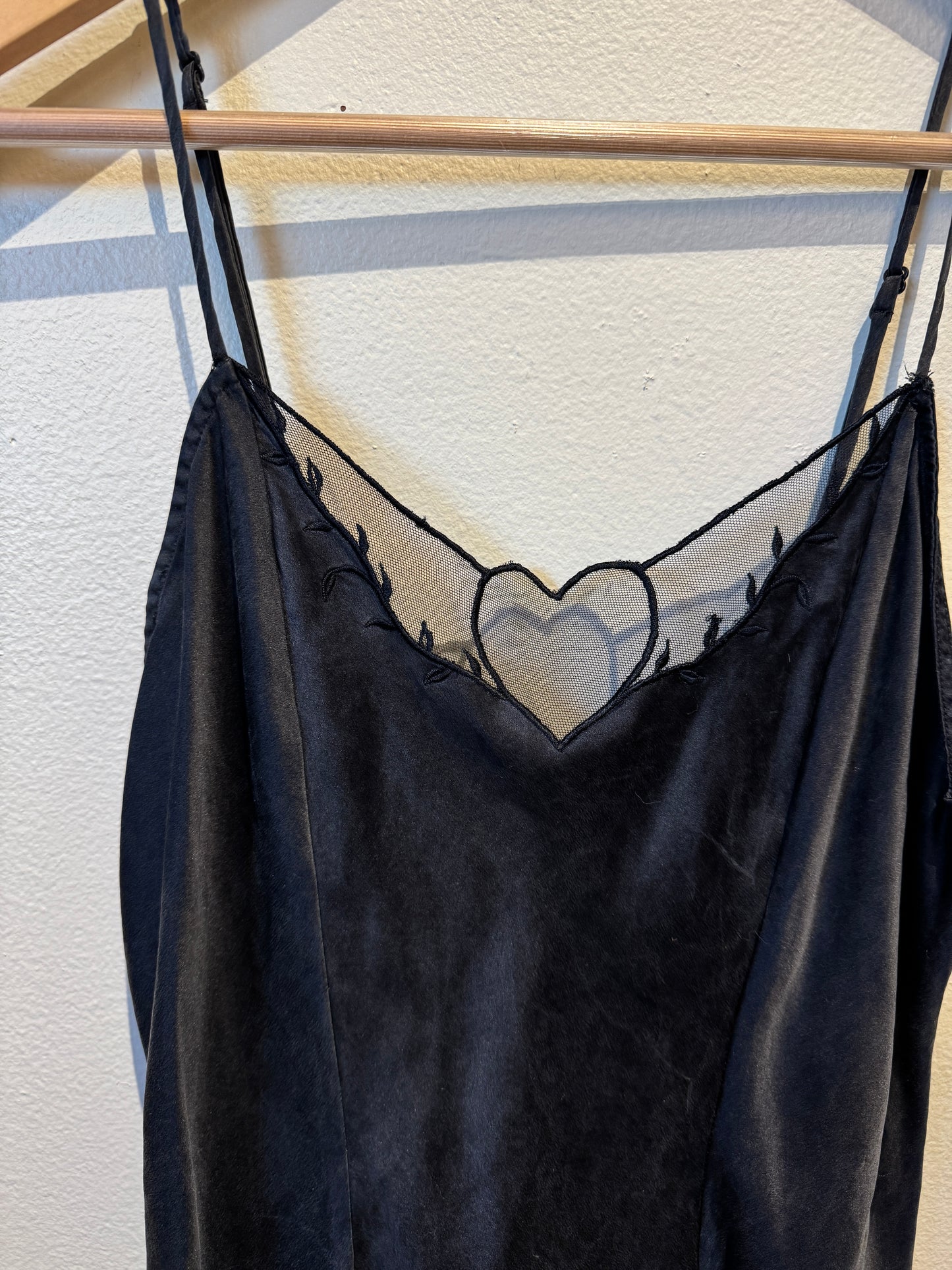 Victoria's Secret Black Silk Heart Tank