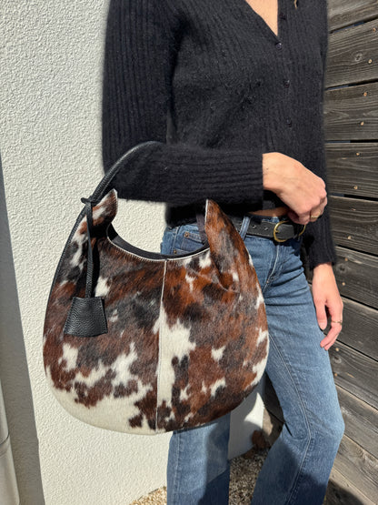 Shoulder Bag in Cowhide and Leather
