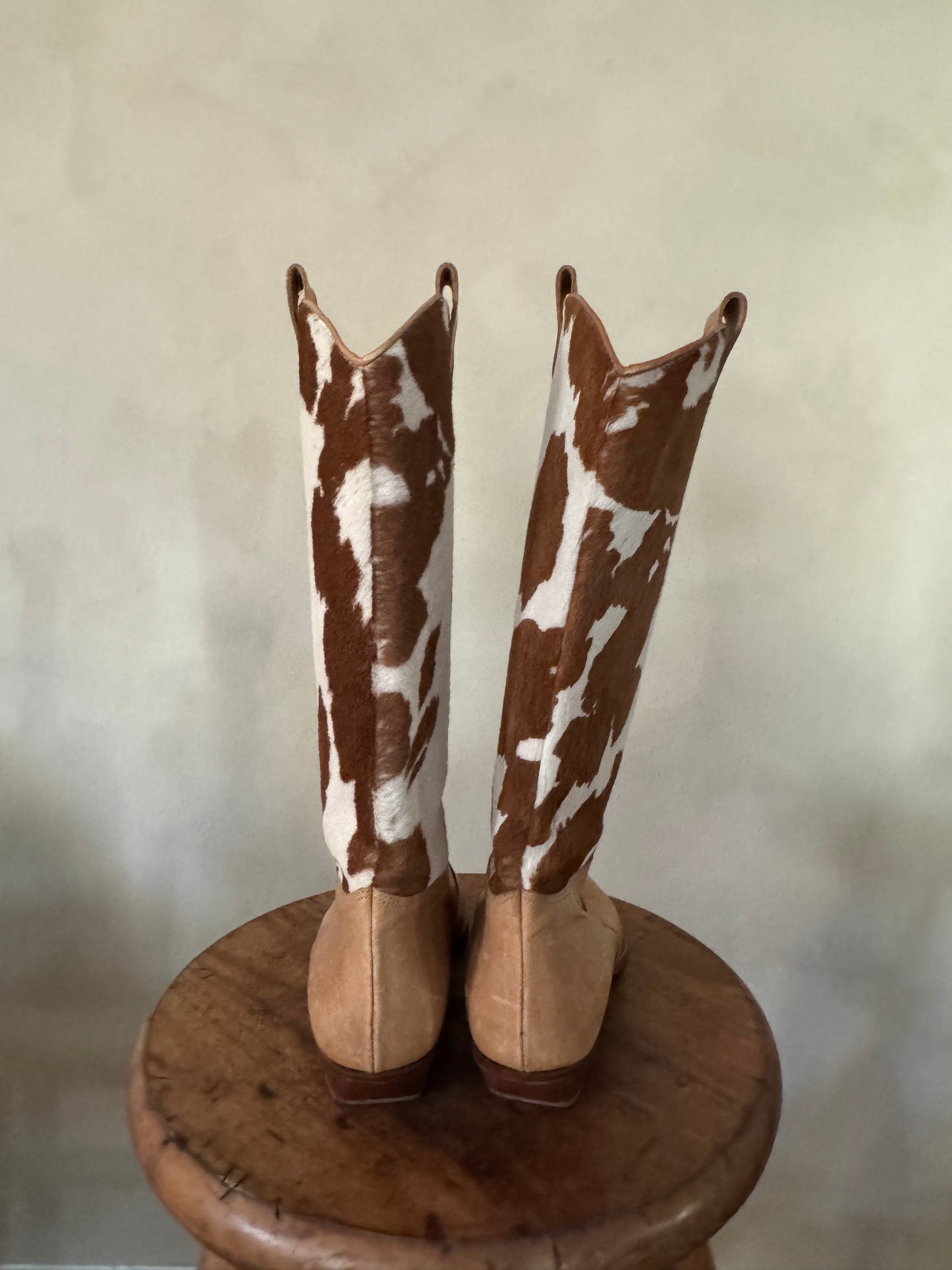 Joan & David Tan Cowhide Cowboy Boots