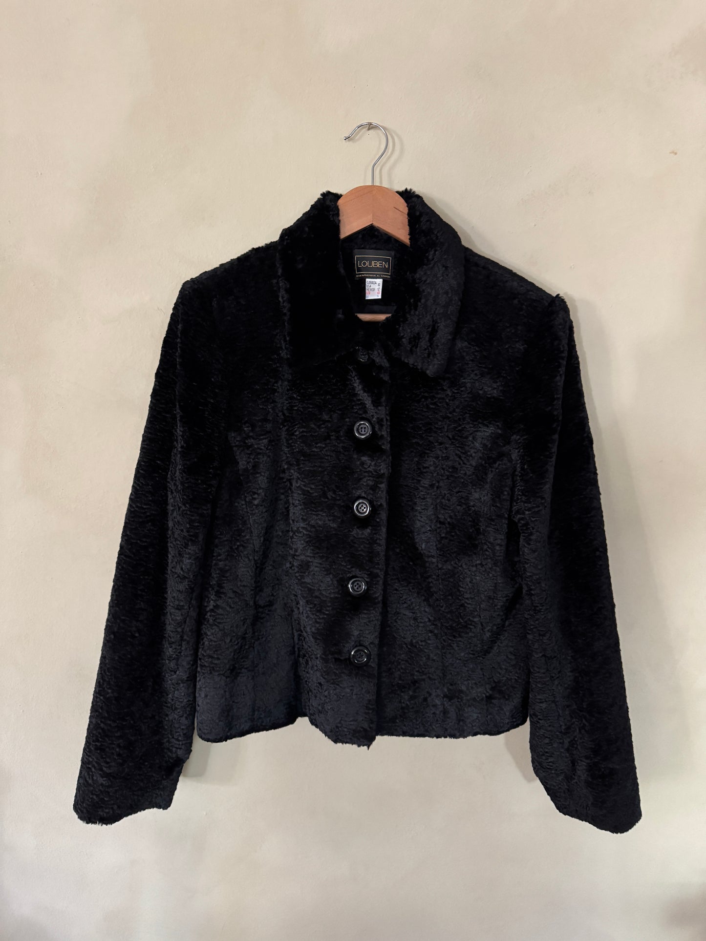 LOUBEN Black Faux Fur Jacket