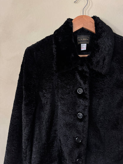 LOUBEN Black Faux Fur Jacket