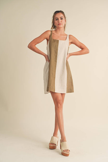 Louise striped linen mini dress