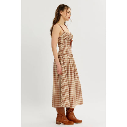 Daphne plaid midi dress