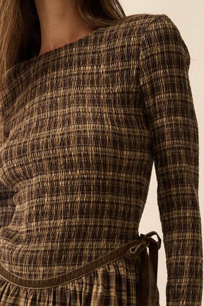 Amelie plaid midi dress