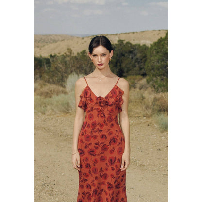 Canyon Still Rosette Detail Maxi Dress