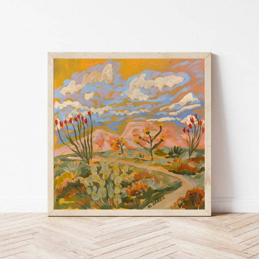 Yellow Southwestern Desert Landscape Print