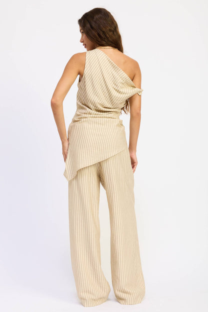 Wide Leg Pinstripe Pants